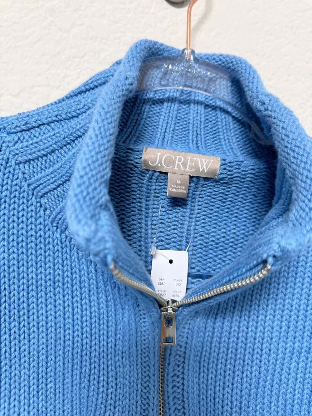 J Crew Tiny Rollneck Mazie Blue Size Medium NWT